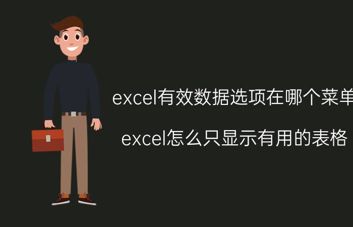 excel有效数据选项在哪个菜单 excel怎么只显示有用的表格？